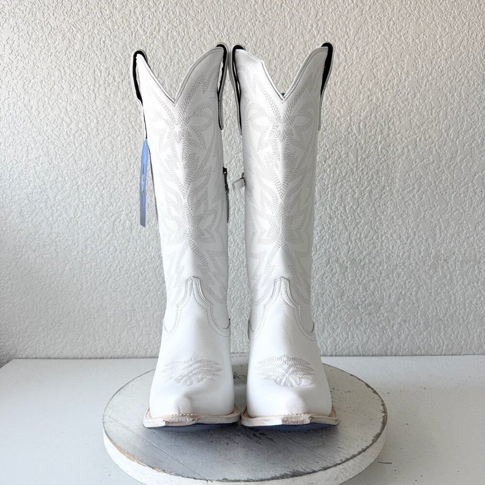 Lane MEGAN MORONEY Smokeshow Womens Cowboy Boots White Western Tall Snip Toe 5 - Picture 6 of 10